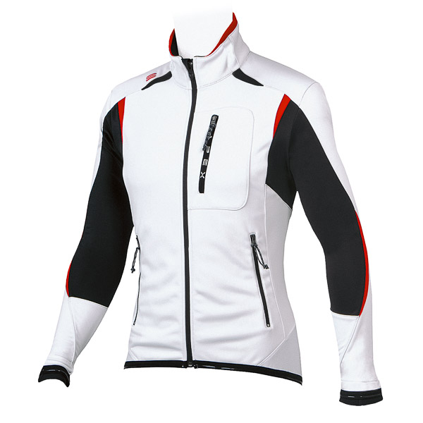 Sportful Apex 3 Windstopper Bunda biela/červené a čierne prvky