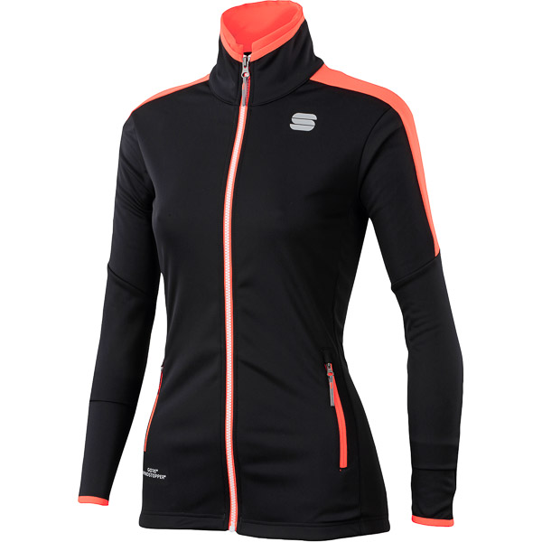 Sportful Squadra GORE WindStopper bunda dámska čierna/fluo koralová