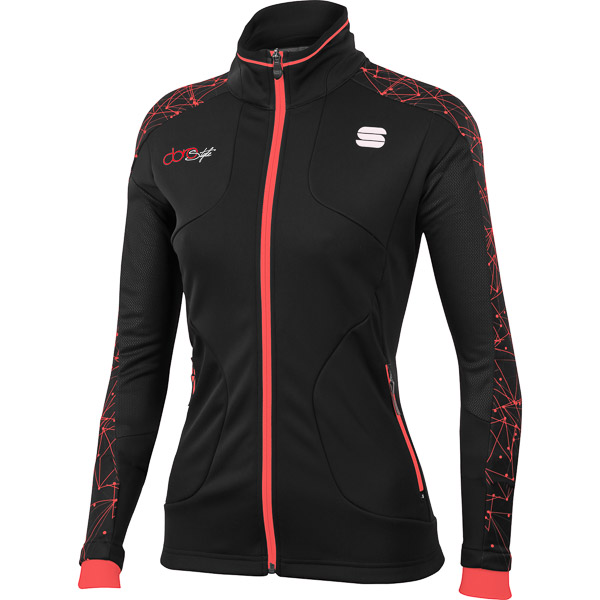 Sportful Doro Gore WindStopper bunda dámska čierna/fluo koralová