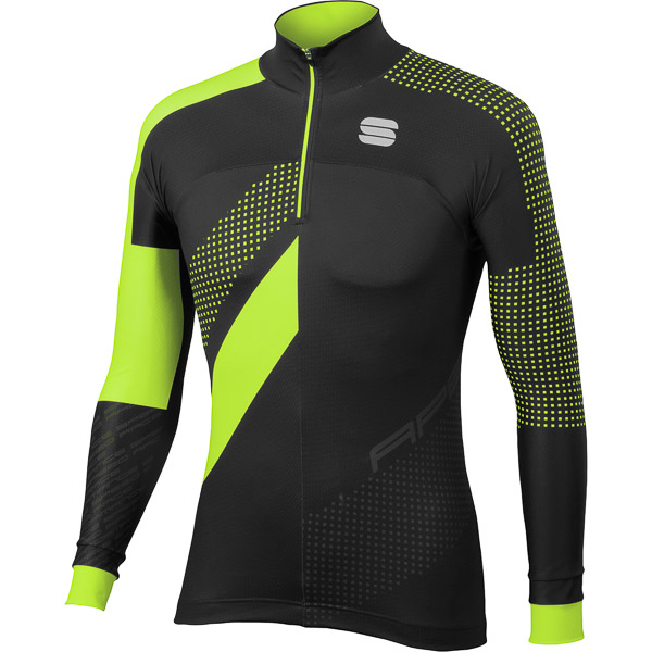 Sportful Apex bežecký top čierny/fluo žltý