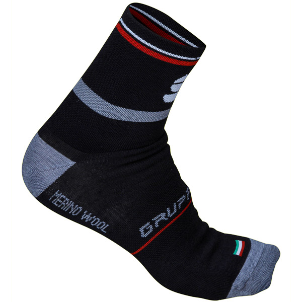 Sportful Gruppetto Wool 13 ponožky čierne/sivé