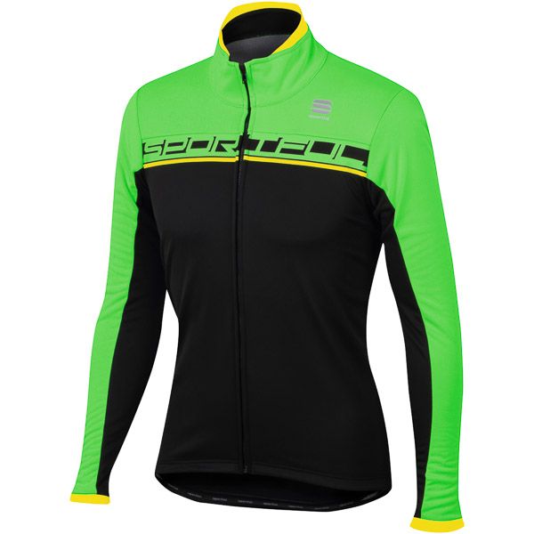 Sportful Giro Softshell cyklo bunda čierna/fluo zelená