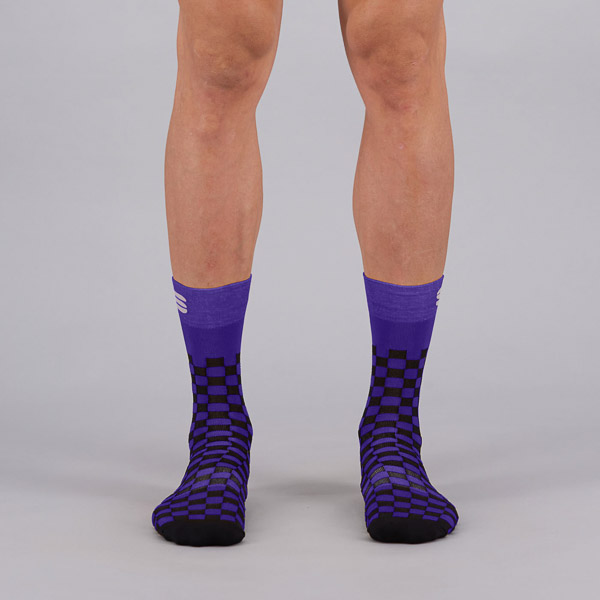 Sportful Checkmate ponožky fialové/čierne