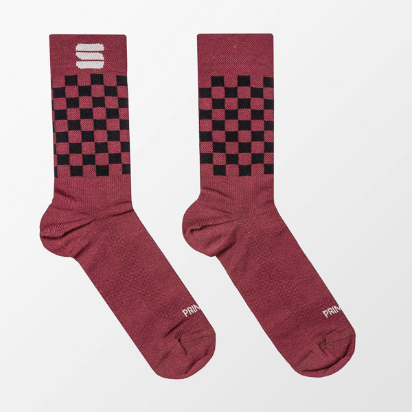 Sportful CHECKMATE WINTER ponožky tmavočervené/čierne