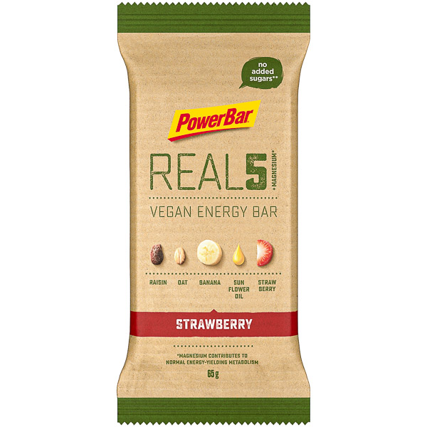 PowerBar REAL5  tyčinka 65g Magnézium Jahody/Hrozienka