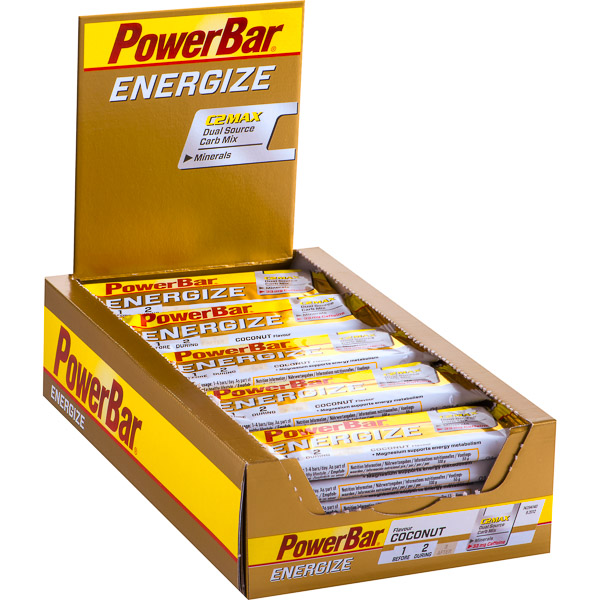 PowerBar Energize tyčinka 55g s kofeínom Kokos - box 25 ks