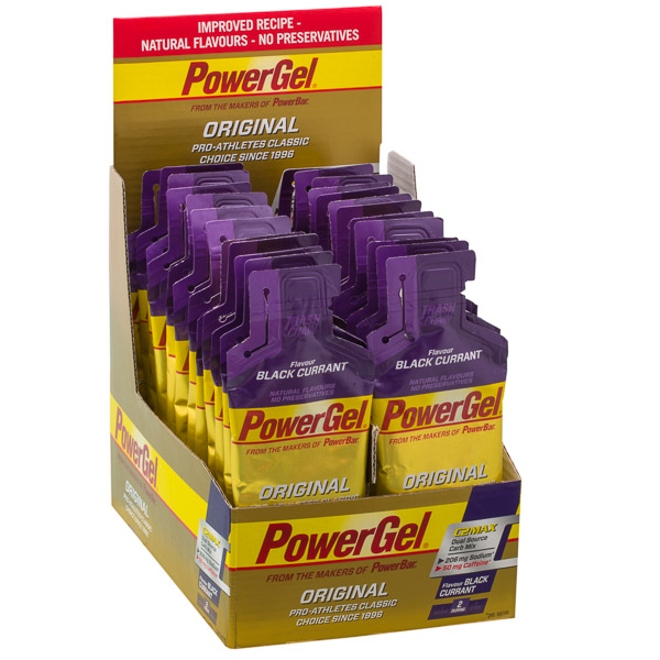 PowerBar PowerGel 41g Čierne ríbezle + Kofeín - box 24 ks