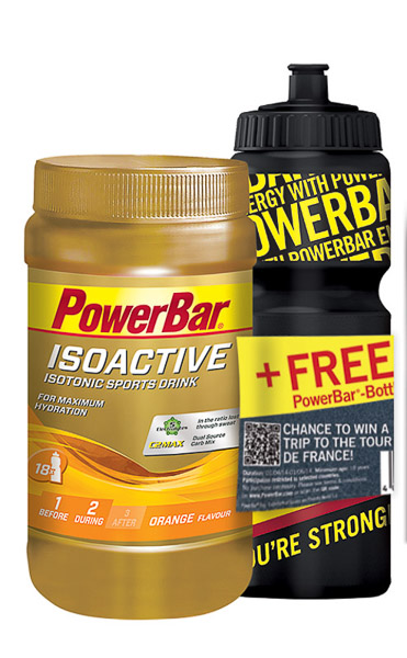 PowerBar IsoActive - športdrink 600g Pomaranč + fľaša zadarmo