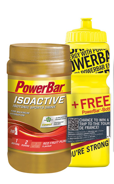 PowerBar IsoActive - ionťák 600g č.ovocie + fľaša zadarmo