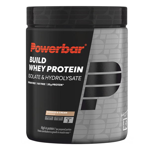 PowerBar Build Whey Protein Isolate & Hydrolysate prášok, sušienky smotana