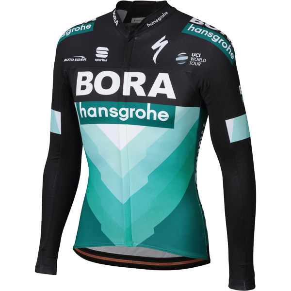 Sportful BODYFIT THERMAL dres s dlhým rukávom Bora-hansgrohe čierny/Bora zelený