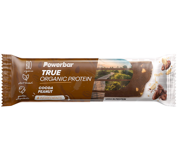 PowerBar True Organic Protein tyčinka 45g Kakao Arašidy