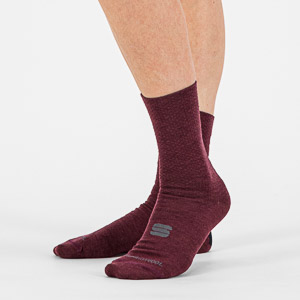 SPORTFUL CYCLING WOOL WOMAN 16 SOCKS RED WINE BLACK