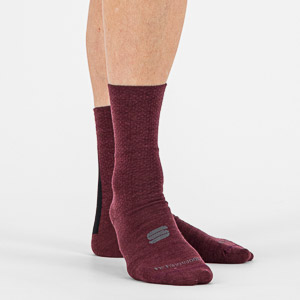 SPORTFUL CYCLING WOOL WOMAN 16 SOCKS RED WINE BLACK