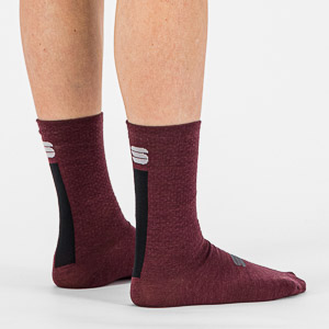 Sportful WOOL W 16 dámske ponožky tmavočervené/čierne