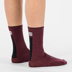 SPORTFUL CYCLING WOOL WOMAN 16 SOCKS RED WINE BLACK