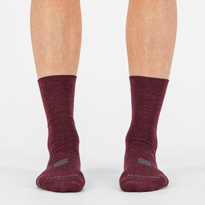 SPORTFUL CYCLING WOOL WOMAN 16 SOCKS RED WINE BLACK