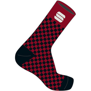 Sportful Checkmate ponožky tmavočervené/čierne