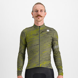 SPORTFUL CYCLING CLIFF SUPERGIARA THERMAL JERSEY BEETLE GUACAMOLE BLACK