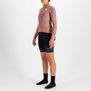 Sportful CLIFF SUPERGIARA THERMAL dámsky dres fialový/červený grepfruit/zlatý