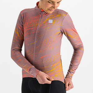 Sportful CLIFF SUPERGIARA THERMAL dámsky dres fialový/červený grepfruit/zlatý