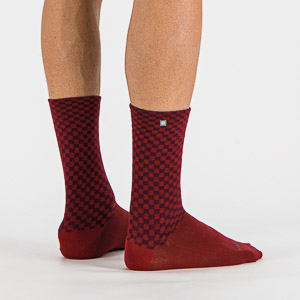 Sportful CHECKMATE WINTER ponožky slivkové/červené