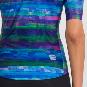 Sportful GLITCH BOMBER dámsky dres multicolor blue