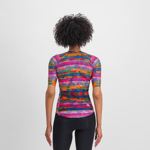 Sportful GLITCH BOMBER dámsky dres multicolor pink