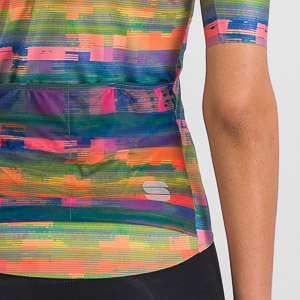 Sportful GLITCH BOMBER dámsky dres multicolor papaya