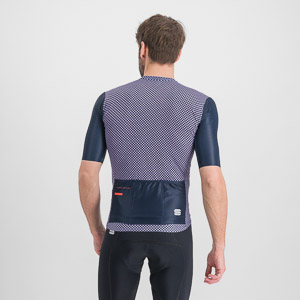 Sportful Cycling Checkmate Jersey Galaxy Blue Chalck Violet