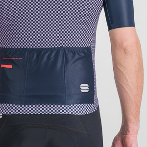 Sportful Cycling Checkmate Jersey Galaxy Blue Chalck Violet