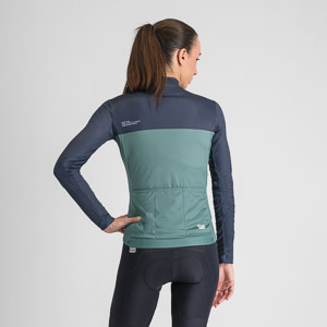 SPORTFUL CYCLING PISTA W THERMAL JERSEY SHRUB GREEN BLUE PINK