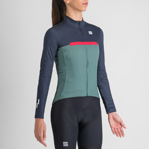 SPORTFUL CYCLING PISTA W THERMAL JERSEY SHRUB GREEN BLUE PINK