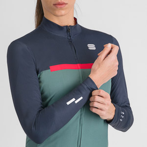 SPORTFUL CYCLING PISTA W THERMAL JERSEY SHRUB GREEN BLUE PINK
