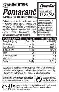 PowerBar PowerGel Hydro Pomaranč 67ml