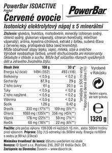 PowerBar IsoActive - izotonický športový nápoj 1320g č.ovocie