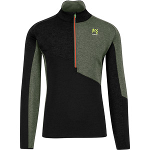 Karpos FEDERA HALF-ZIP flíska Black/Black Sand/Thyme