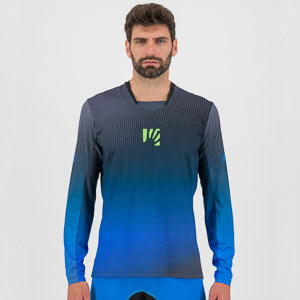 Karpos VAL DI DENTRO dres s dlhým rukávom Black/Indigo Bunting/Green Fluo