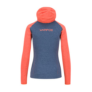 Karpos Ambrizzola W Full-Zip Hoodie Vintage Indigo/Hot Coral