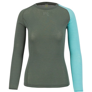Karpos DINAMICO MERINO 130 dámske tričko s DR Thyme/Aqua Ski