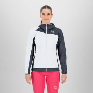 KARPOS AVERAU W FULL-ZIP HOODIE FLEECE BRIGHT WHITE/OMBRE BLUE