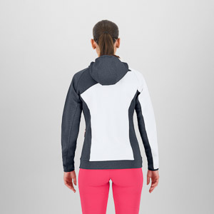 KARPOS AVERAU W FULL-ZIP HOODIE FLEECE BRIGHT WHITE/OMBRE BLUE