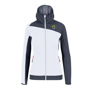 KARPOS AVERAU W FULL-ZIP HOODIE FLEECE BRIGHT WHITE/OMBRE BLUE