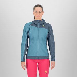 KARPOS AVERAU W FULL-ZIP HOODIE FLEECE DELPHINIUM/BLUEFIN