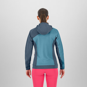 KARPOS AVERAU W FULL-ZIP HOODIE FLEECE DELPHINIUM/BLUEFIN