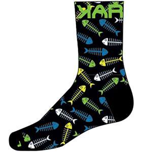 Green Fire Socks Black/Green F/Yellow F/White