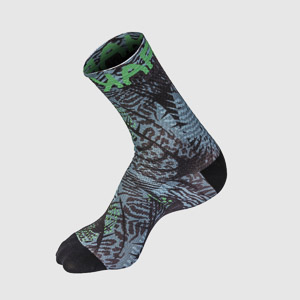 Karpos Green Fire Socks Dark Grey/Green Fluo