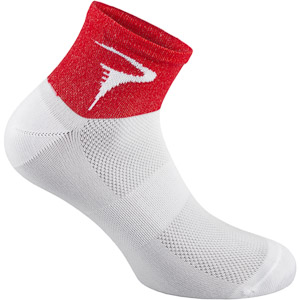 Pinarello Dots dámske ponožky Think Asymmetric biele/červené