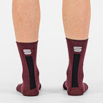 Sportful WOOL W 16 dámske ponožky tmavočervené/čierne